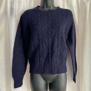 Vintage 80’s Sweater Diane von Furstenberg Navy Blue Wool S/M